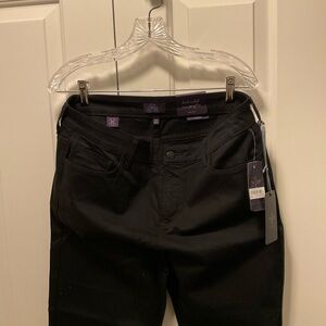 NYDJ Black Denim Cropped Pants Slimming Fit Size 12 NWTs
